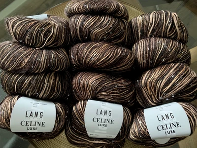 650 g Lang Yarns Celine Luxe Braun Beige Baumwolle Mohair Viskose Pailletten - Bild 1 von 3