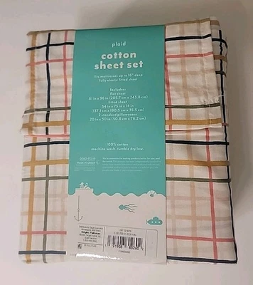 4件装Pillowfort 100%纯棉格子全套全新带包装 — 第 1/2 张图片