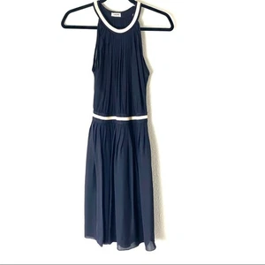 L'AGENCE Silk Black Pleated Halter Dress Size 4 - Picture 1 of 10