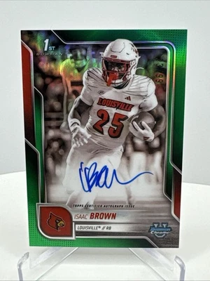 2025 Bowman U Chrome - Prospect Autographs ISAAC BROWN Green /99 On Card 💎 - Image 1 of 4