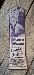 1936 movie Romeo and Juliet  JOHN BARRYMORE Erlanger Theater Buffalo NY  blotter - Picture 1 of 7