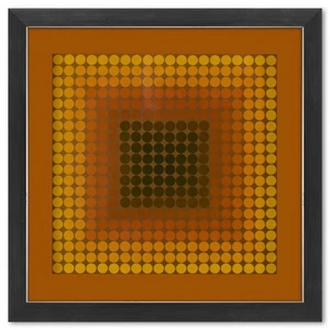 Victor Vasarely Cta - 101 De La Série 102 Gerahmt 1971 Heliogravur Aufdruck - Bild 1 von 1