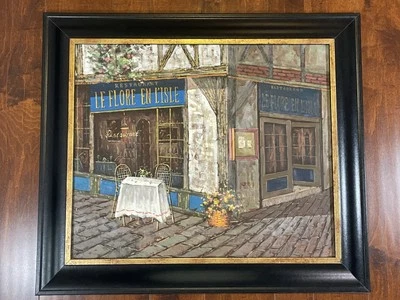 Original Reproduction of Rendezvous Hand Painted Canvas 30" x 26" Framed Signed - Image 1 of 4