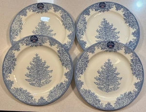 Nuevo Juego de 4 Platos de Cena Royal Stafford Árbol de Navidad Azul Decoración de Vacaciones - Imagen 1 de 8