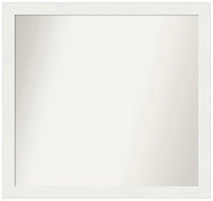 White Bathroom Mirror for Over Sink, 32x34 Custom Made Vanity White Narrow Re... - Picture 1 of 6