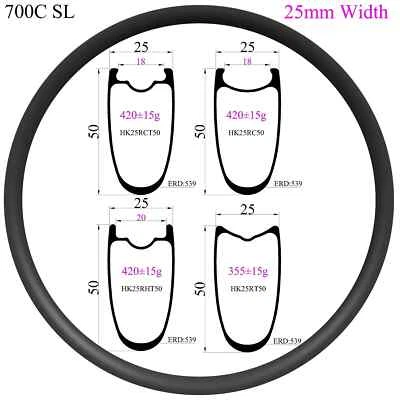 Rueda de carbono Superlight 700C simetría 25x50 mm cubierta sin cámara llanta de bicicleta de carretera Foto 1 de 4