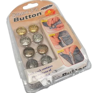 Smart Fit Button Fix Popped Off Jeans Pants Shorts 8 Piece 2 Ea of 4 Colors - Picture 1 of 4