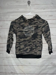 Timberland Boys Brown Green Camo Hoodie Size 6 Cotton Blend Kids 0188 - Picture 1 of 7