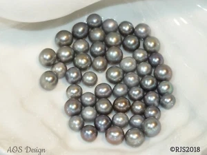 Silber Grau Süßwasser Runde Lose Perlen Perlen Zur Schmuckherstellung - Bild 1 von 10