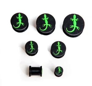 Lizard Gecko ear plug tunnel flesh soft silicone flared stretcher 6mm-18mm - Picture 1 of 1