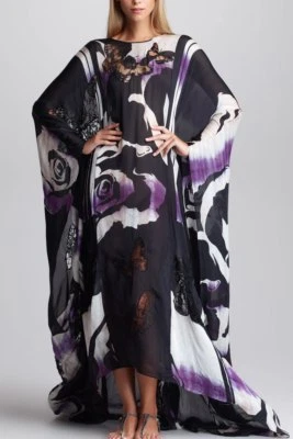 Vestido/caftán mariposa encaje 100 % seda EMILIO PUCCI IT 38-46 (talla libre) Foto 1 de 4