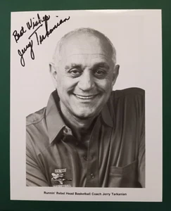 Foto brillante firmada/autografiada de 8x10 de Jerry Tarkanian UNLV Rebeldes - Imagen 1 de 2