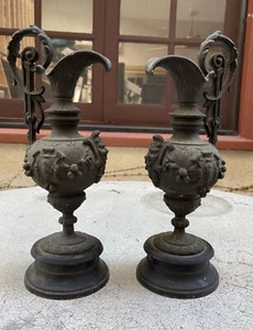 Antiker Jugendstil Gussmetall Krug Ewer Urne - Bild 1 von 14