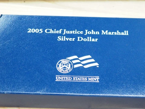 2005 P Chief Justice John Marshall 90% Proof Silver Dollar Box + COA Cover