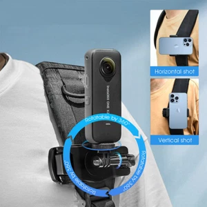 Sport Camera Mount Backpack Clip For DJI Action 5 Pro/Pocket/Insta360 X5/GoPro - Picture 1 of 12