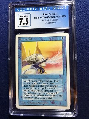MTG Unlimited Siren's Call CGC 7.5 Near Mint+ 1993 - Image 1 of 2