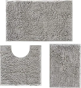 3Pcs Bathroom Rugs Set with Toilet Rugs Non-Slip/Soft/Absorbent for Shower - Picture 1 of 9
