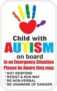 Autism Awareness Sticker Car Safety Decal for Child in Vehicle Car Truck Van - Picture 1 of 1