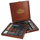 ARTIST PREMIER Drawing Sketching Set Graphite & Charcoal Pencils In Wooden Case