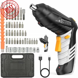 12V Cordless Drill Driver Set – 30Nm, 34pcs, 2 Batteries, Variable Speed, Black - Picture 1 of 12