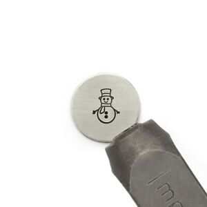 Timbre à main Snowman Design Signature, 12 mm - poinçon bijoux métal hiver acier