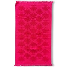 Vintage Fieldcrest Hot Pink Seashell Fringe Cotton Bath Towel