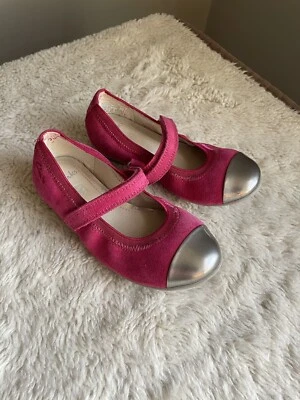 Clarks Niño Pequeño Niñas 8 Rosa Plata Ballet Plano Fiesta Escuela Mary Jane Foto 1 de 3