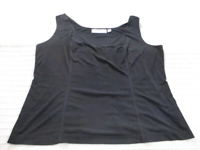 Camisa para mujer George Simonton 1X negra sin mangas sin mangas cuello en V elastizada poliéster Foto 1 de 4