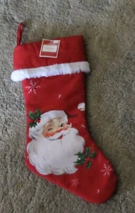 MEDIAS DE NAVIDAD WALMART ANTIGUAS ROJAS Y BLANCAS DE SANTA CLAUS - NUEVAS CON ETIQUETAS - Imagen 1 de 5