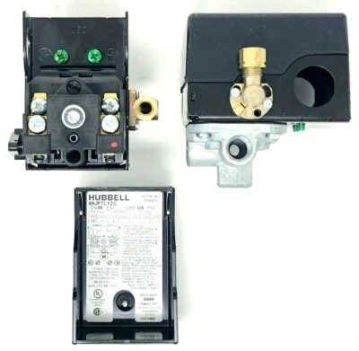 FURNAS HUBBELL 034-0138 PRESSURE SWITCH W/ UNLOADER VALVE & LEVER 95-125 PSI SANBORN POWERMATE