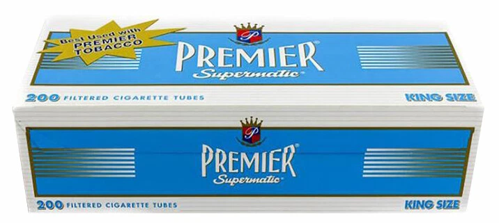 Premier Supermatic Light King Size Cigarette Filter Tubes 1 Box of 200 - 3098 - Image 1 of 1