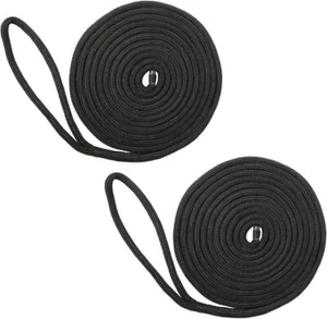 1/2 Inch 50FT Double Braid Nylon Dock line Marine Mooring Rope Boat Lines 2Pcs - Picture 1 of 9
