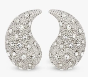 Eclectica Vintage Swarovski Kristall große Komma Clip-On Ohrstecker - Bild 1 von 3