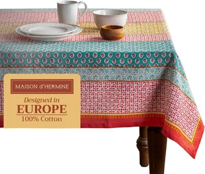 Tablecloth 54"X54" - Provence Pattern - Square Decorative Cotton Tablecloth for  - Picture 1 of 12