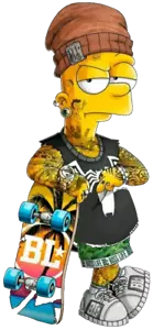 Bart Simpson Decal Cartoon Graphic Skateboard Laptop Sticker - Picture 1 of 5