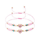 2PCS Creative Heart Evil Eye Couple Bracelets Colorful Crystal Beads Bracele _cu