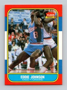 Eddie Johnson 1986 Fleer Rookie #51 RC conjunto icónico casi nuevo+ - Imagen 1 de 2