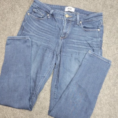 Pantalones de mezclilla Paige para mujer 29 azules ajustados verdugo elásticos al tobillo minimalistas calce clásico Foto 1 de 4