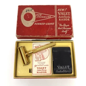Rasoio vintage Valet Auto Strop Streamline Runner-Guard con Strop e scatola originale - Foto 1 di 16