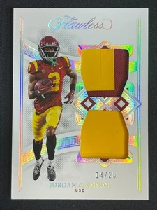 JORDAN ADDISON /25 SILVER ROOKIE DUAL JERSEY PATCH 2023 FLAWLESS FOOTBALL RC SSP - Picture 1 of 2