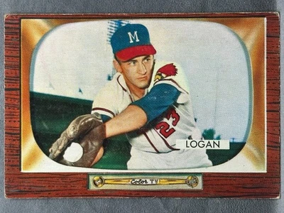1955 Bowman #180 Johnny Logan Milwaukee Braves EX+ - Image 1 of 2