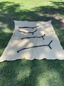 Shade canopy tarp with four tree tethers - Picture 1 of 4