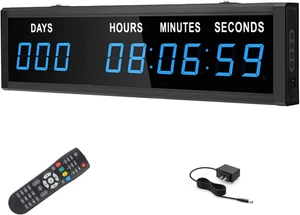 Blue 1.8" 9Digits Large LED Countdown Count up Days Clock with Remote Christmas - Picture 1 of 12