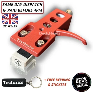 Technics Headshell Audio Technica AT-3600L Cartridge & Stylus in Red OEM + GIFTS - Picture 1 of 6