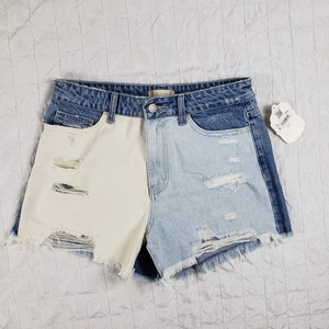 NUOVO Altar'd State donna taglia MEDIA pantaloncino denim taglio alto invecchiato $60 - Foto 1 di 11