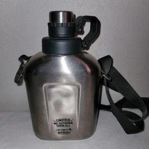 Stanley Stainless Steel Canteen Cleanable 1.1 Qt 1L Adventure Series With Strap - Picture 1 of 9
