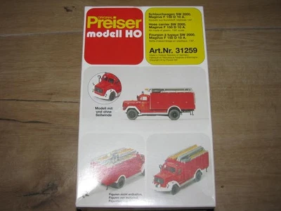 Preiser 31259 Feuerwehr Schlauchwagen SW 2000 Magirus F 150 D Bausatz - Bild 1 von 2