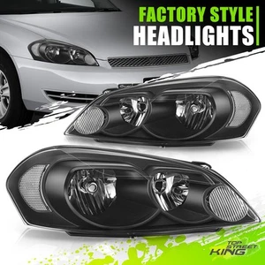 OE Style Headlight Lamps For Chevy Impala/Limited Monte Carlo 06-16 Black/Clear - Picture 1 of 8
