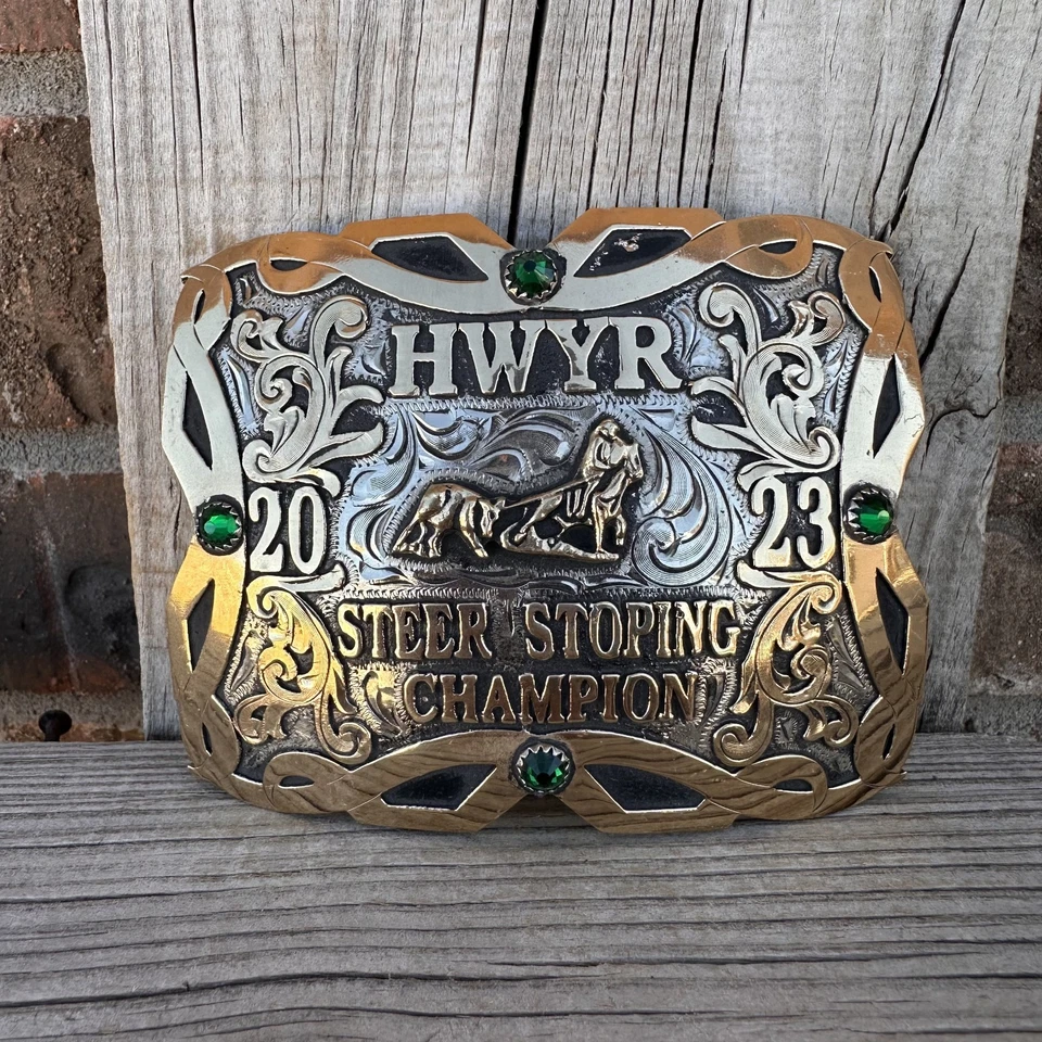 Ковбойский Трофей Стиль Родео Пряжка Ремня с Остановкой Руля Чемпион - Изображение 1 из 1