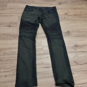 rogue state black moto skinny slim jeans 34 mens made in usa - Picture 1 of 9